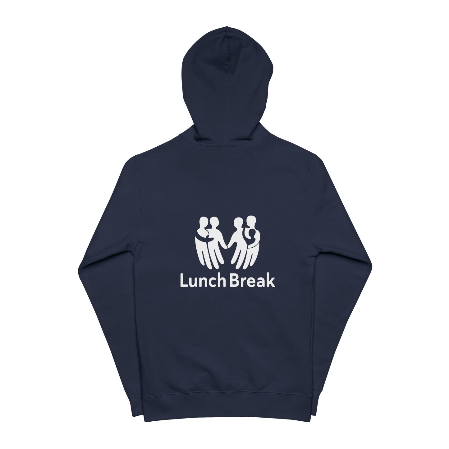 Lunch Break Hoodie — Cozy Zip-Up Pullover with Group Logo