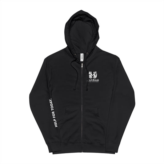 Lunch Break Hoodie — Cozy Zip-Up Pullover with Group Logo
