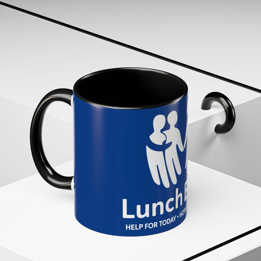 Lunch Break Charity Coffee Mug – Blue Accent 11/15oz, 'Help for Today • Hope for Tomorrow'